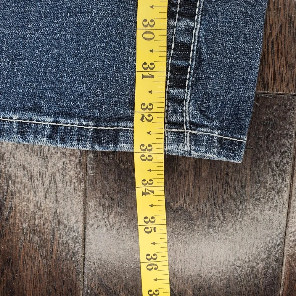 BKE Jake Jeans Mens 36L Straight Leg Denim Classic Casual Buckle Whiskered Faded